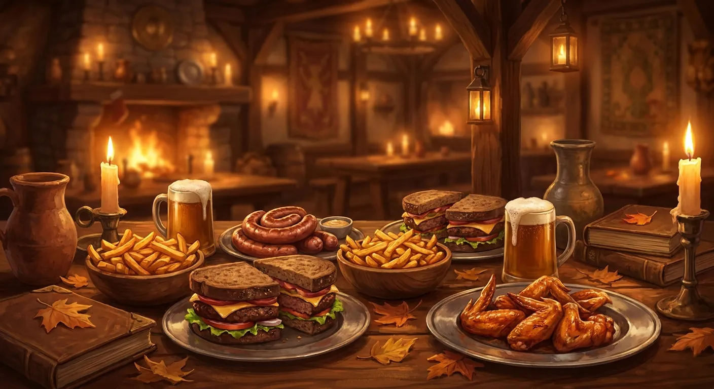 Banquete temático servido durante una sesión de rol